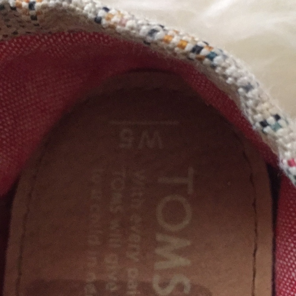 TOMS Colorful Pinstripe Flat Slip On Size 5 - Picture 6 of 11